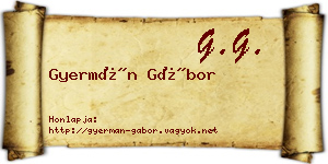 Gyermán Gábor névjegykártya